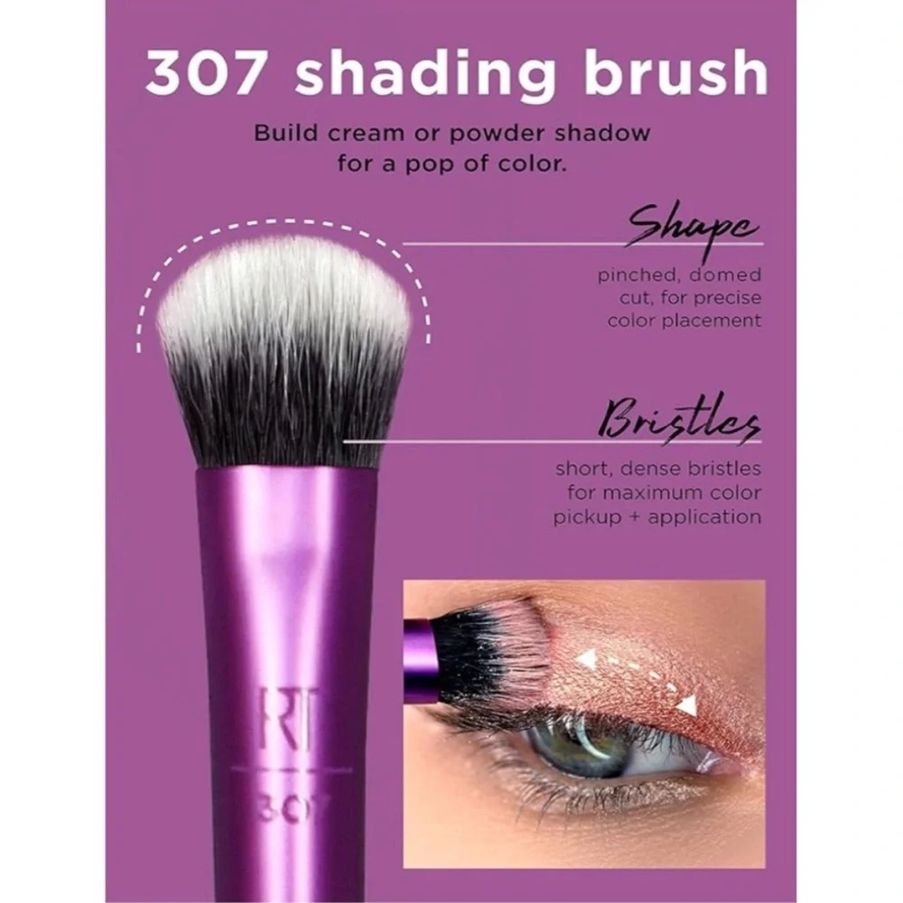 Real Techniques Enhanced Eye Eyeshadow Brush Set + Brush Holder Organizer